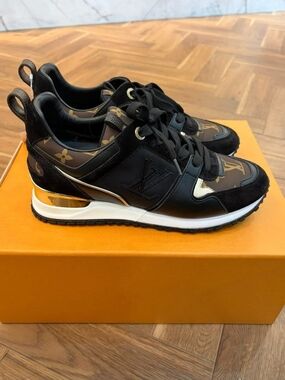 Louis Vuitton Black, Brown & Gold Monogram Runner Sneakers
